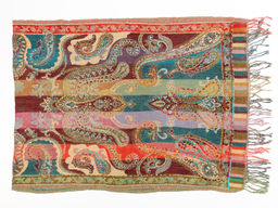 Палантин с вышивкой (шерсть вареная) в ассортименте № Тк906/77 - Ганг фото 2