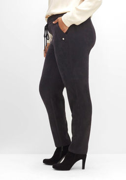 Брюки под замшу, черные - Sheego фото 7