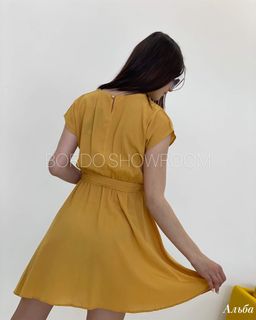 Платье Альба (горчичный) Турция - Nadi bordo фото 6
