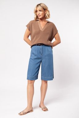 VILATTE / Джинсовые шорты из 100% лиоцелла  фото 6