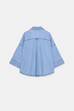 Z1975 CROPPED DENIM SHIRT - Zara фото 15