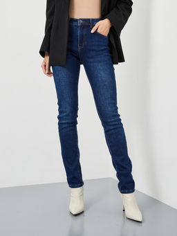 Утепленные женские джинсы зауженного кроя на флисе - Mossmore фото 3