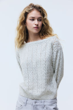 Jersey off-the-shoulder en punto pointelle - H&m фото 6