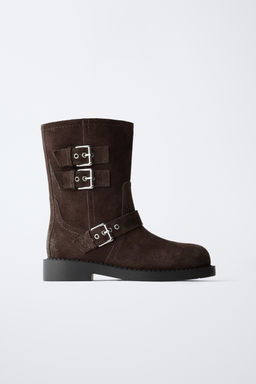 LEATHER BUCKLE BOOTS - Zara фото 2