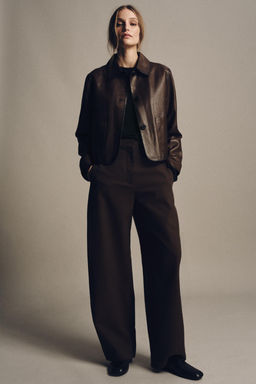 MINIMAL LEATHER JACKET ZW COLLECTION LIMITED EDITION