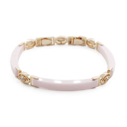 Браслет Лили из розовой керамики покрытие под золото