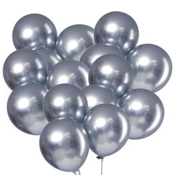 Воздушные шары латексные 9" «Хром», 50 шт., серебряные