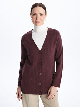 V Yaka Desenli Kad?n Triko H?rka