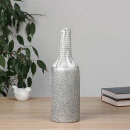 Ваза Бригэм, бутыль, d=3 см, 30.5?9.5 см, керамика, бело-серая