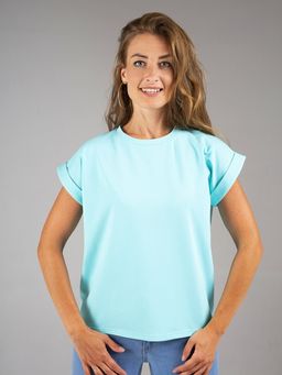 K10153 Футболка OVER SIZE БИРЮЗОВЫЙ