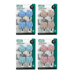 Набор крючков самоклеющихся на блистере 4 шт. WF-005, 440-037