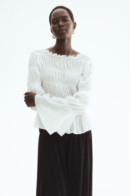 Smocked boat-neck top - H&m фото 5