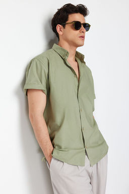 TRENDYOL MAN Haki Oversize Fit Gomlek Yaka K?sa Kol %100 Pamuklu Gomlek TMNSS24GO00029 - Trendyolmilla фото 3