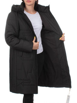 1073 BLACK Пальто зимнее облегченное женское (холлофайбер 150 гр.) - Fashion фото 7