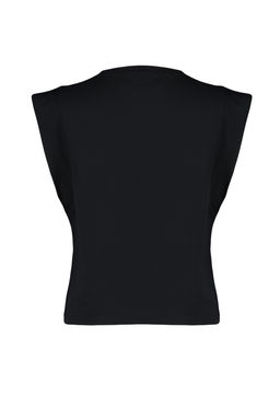 TRENDYOLMILLA Siyah %100 Pamuk Slogan Bask?l? Regular/Normal Kal?p Bisiklet Yaka Orme T-Shirt TWOSS24TS00020  фото 8