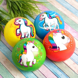 Цена за 6 шт. Мяч детский мягкий «Единорог», 10 см, МИКС