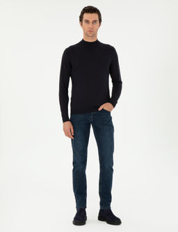 Темно-синий зауженный свитер - Cacharel фото 4