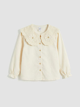 ?i?ek Nak??l? K?z ?ocuk Kadife G?mlek