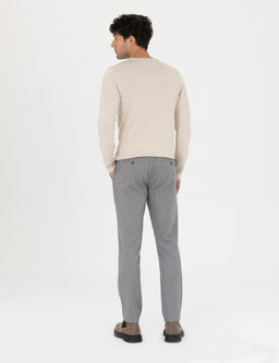 Gri Slim Fit Kanvas Pantolon