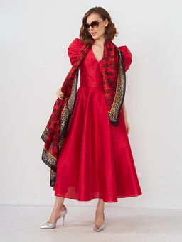 Большой, мягкий, тонкий и очень нежный двусторонний палантин с рисунком. - Tantino фото 7