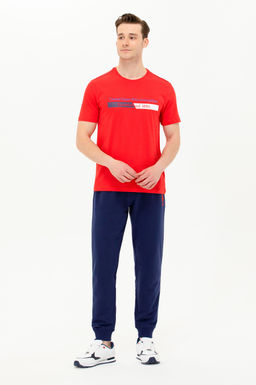 Мужская красная футболка с круглым вырезом - U.s. polo assn фото 3
