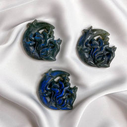 Фигурка резная Лиса "Кицунэ" из Лабрадора