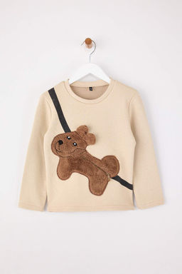Ekru Unisex Cocuk Duz Bisiklet Yaka Regular Orme Sweatshirt TKDAW26SW00047 - Trendyolmilla фото 7