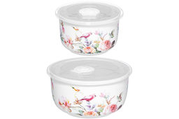 Набор 2 салатников 500 мл 13,5*13,5*7 см + 300 мл 10,5*10,5*6,5 см Певчие птички с крышк. NEW BONE - Elan gallery фото 8