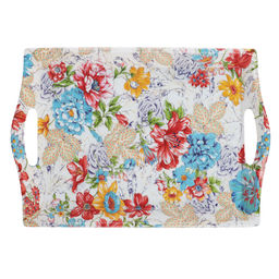 Поднос 35х25х3,8см Цветочный микс, пластик