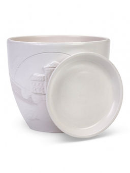 Горшок цветочный с поддоном 5 л, d122/h19,5 см белый керамика, "Голландия" (М)