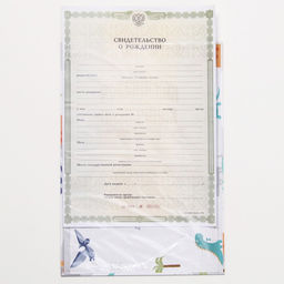 Папка для свидетельства о рождении, А5 «Динозаврики»