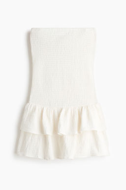 Vestido escalonado con cuerpo nido de abeja