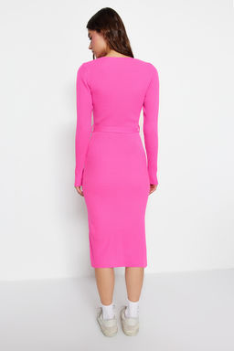 TRENDYOLMILLA Tas Midi Triko Kemer Detayl? Elbise TWOAW22EL0009 фото 25