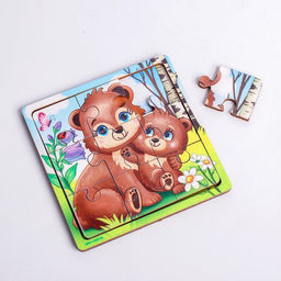 Пазл Медведица и медвежонок, 9 деталей - Лесная мастерская фото 6