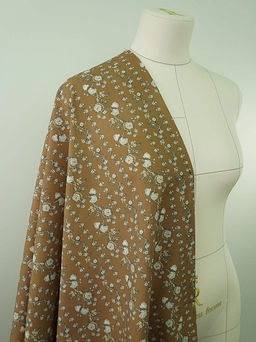 Импорт. хлопок Digital Цветущие дорожки цв.оливково-коричневый, ш.1.4м, хлопок-100%, 135гр/м.кв - Купава фото 2