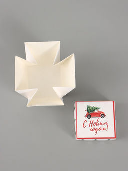 Цена за 5 шт. Коробка подарочная новогодняя «С новым годом», 6.5×6.5×6.5 см