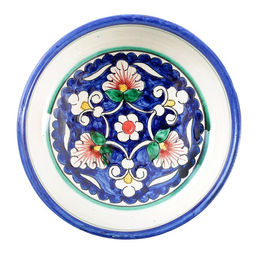 Сахарница узбекская Риштанская Керамика «Цветы», 250 мл, синяя