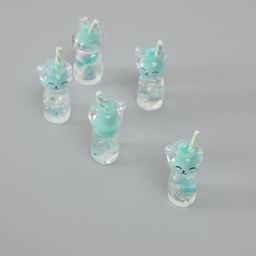 Цена за 5 шт. Подвеска для творчества акрил «Коктейль. Мята-кошка», светится в темноте, 3.4×1.8×1.8 см