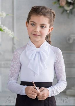 Снежанна, блузка трикотажная белый/122-60-54