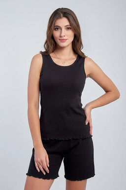 Арт. 9155/4 Пижама с шортами 42-50 Цвет:верх-черный,низ-черный