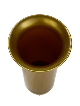 Ваза для цветов, 650 мл, d=10 см, h=26 см, пластиковая, с колышком, цвет золото