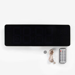 Часы настенные электронные, настольные, календарь, будильник, термометр, 39×13 см, белая индикация