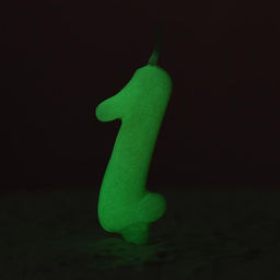 Цена за 2 шт. Свеча для торта цифра «Люминесцентная», 5.5 см, цифра 1