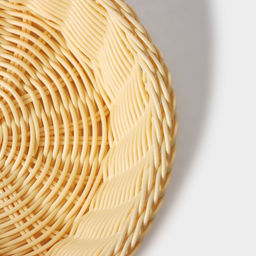 Корзинка для фруктов и хлеба Доляна Ваниль, 216.5 см, пластик, плетёная, молочная  фото 5