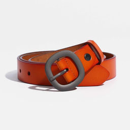 Ремень женский, ширина 2.5 см, винт, пряжка металл, цвет рыжий