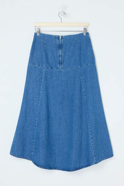 Mavi DOKUMLU Dikis Detayl? Midi Denim Etek TWOSS26ET00096 - Trendyolmilla фото 8