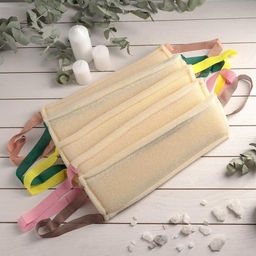 Губка для тела жёсткая «Шахтёрская», 36.5×11.5 см, МИКС