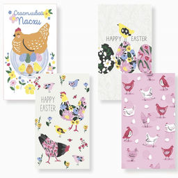 Набор кух. полотенец Доляна Счастливой пасхи 4 шт, 28х46 см, рогожка, 100% хл, 160г/м2  фото 16