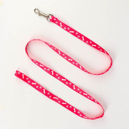 Комплект капроновый Косточки и лапки, поводок 120 х 1,5 см, ОГ 30-44 см, розовый - Пижон фото 6