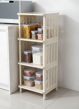 Полка напольная "Лайт" 4-х секцион. (бежевый) М7557